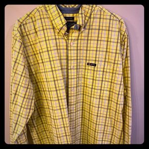Yellow plaid L Chaps long sleeve dress shirt